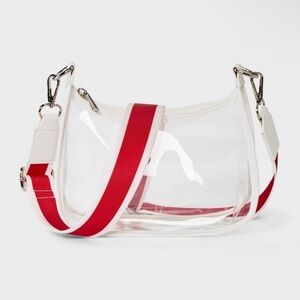Clear Purse Bag with red straps for Football games, concerts and sports events 🌿